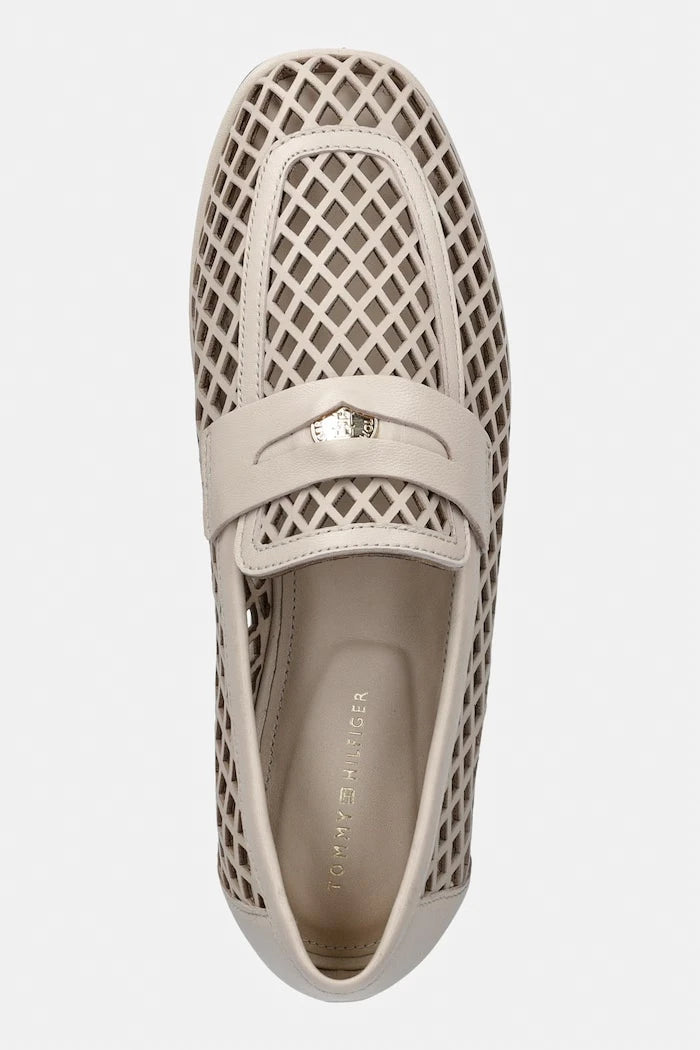Tommy Hilfiger kadın deri mokasen TH COIN LTH LOAFER LASER CUT