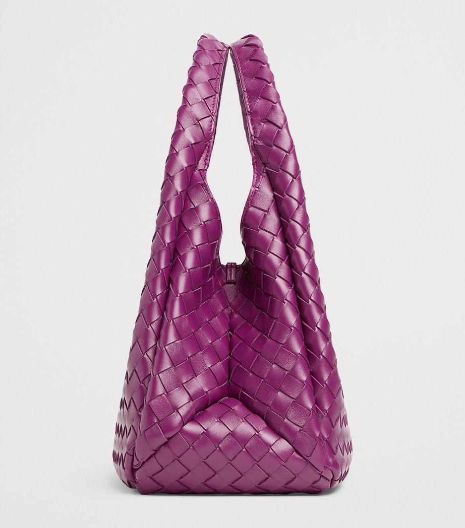 Medium Leather Intrecciato Campana Shoulder Bag