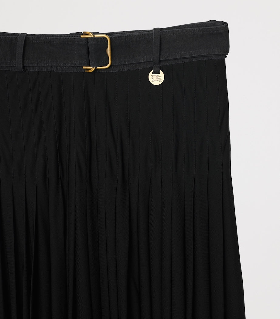 Burberry Black Pleated Maxi Skirt