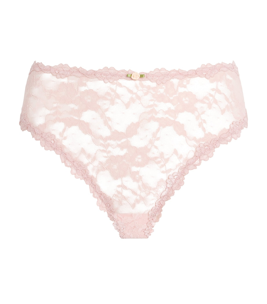 Skims Pink Stretch-Lace Briefs