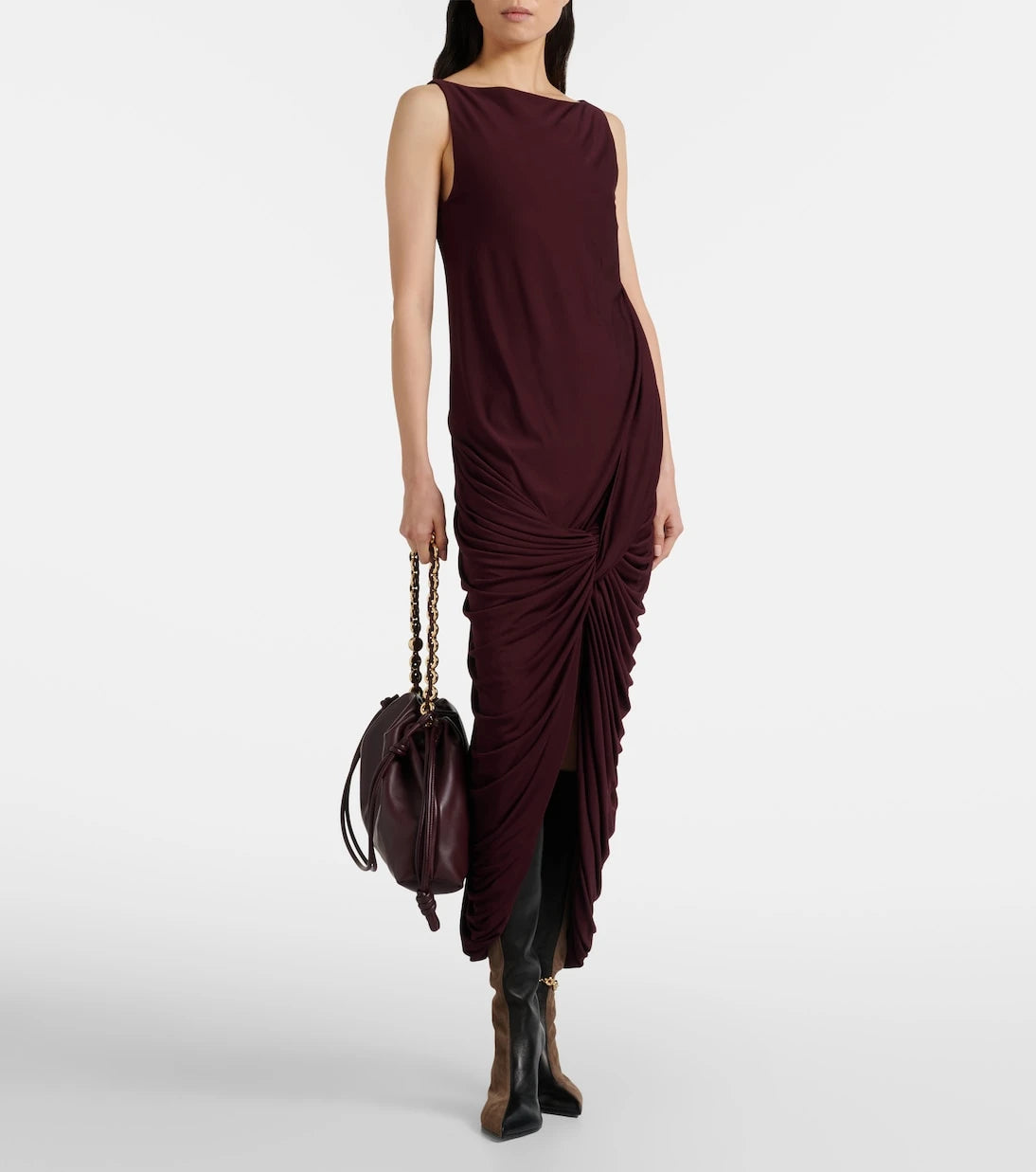 Loewe - New Comic leather and suede knee-high boots