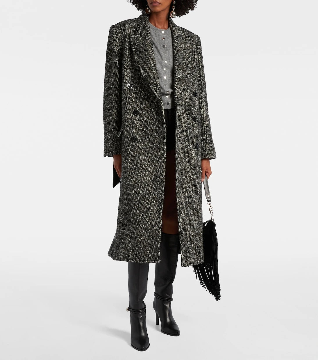 Isabel Marant - Ebyane chevron wool-blend tweed coat
