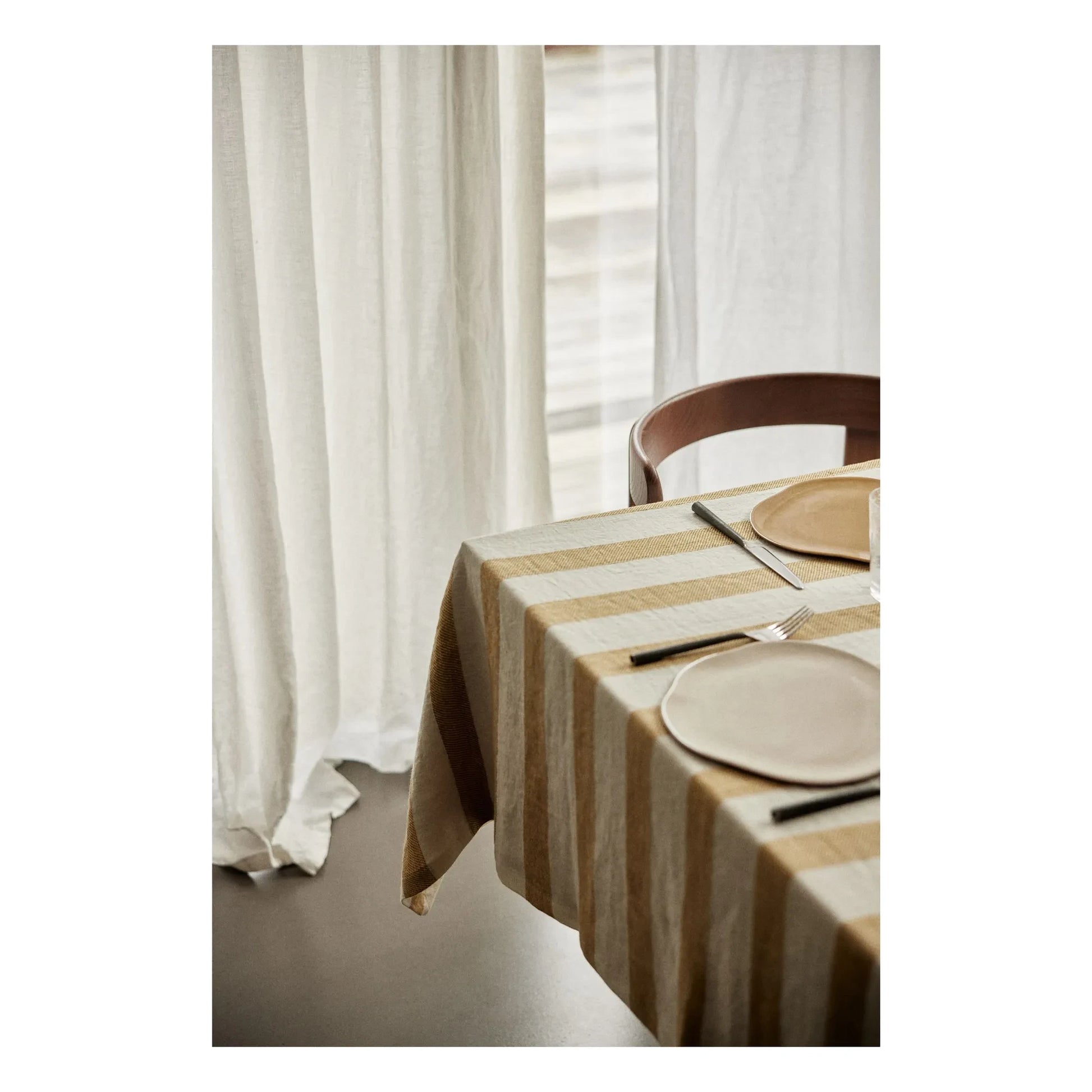 Gabrielle Paris - Bastide linen tablecloth | Yellow Curry colour
