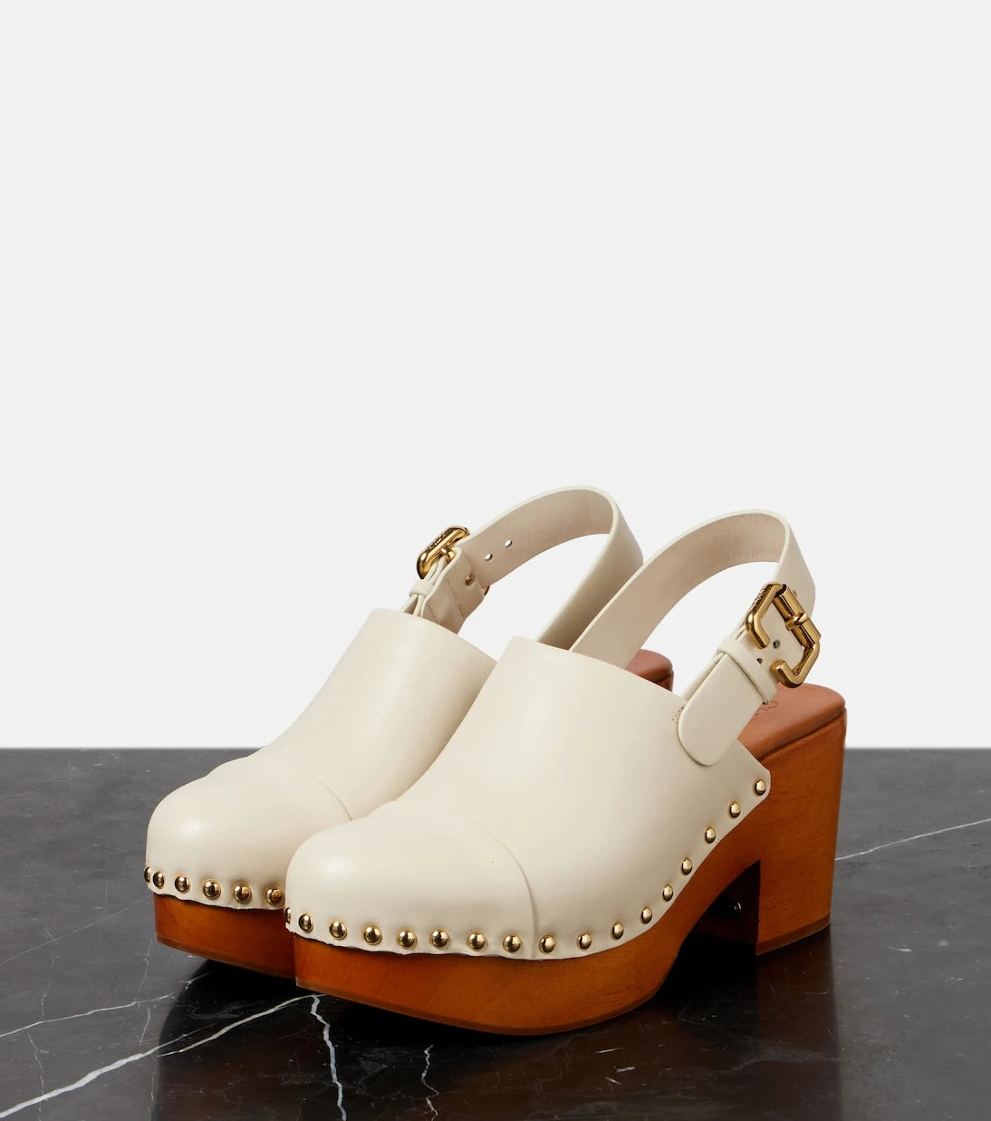 Chloé - Jeannette studded leather clogs