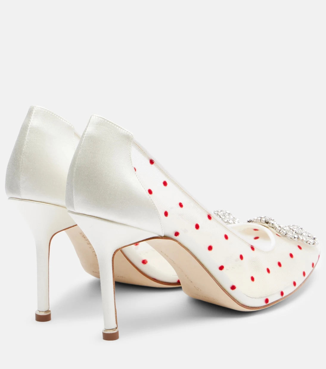 Manolo Blahnik - Hangisi 90 polka-dot embellished pumps