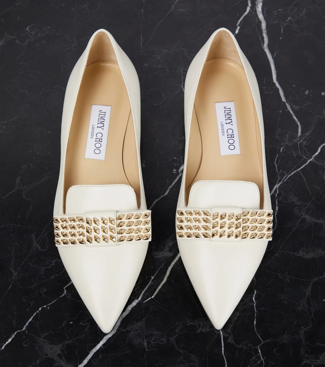 Jimmy Choo - Gala embellished leather ballet flats