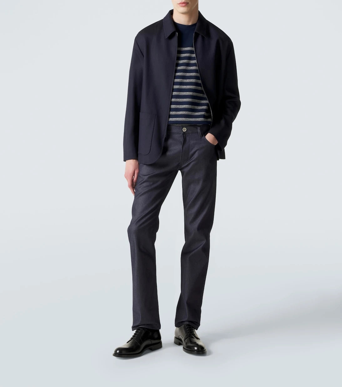 Giorgio Armani - Cotton and silk-blend straight jeans