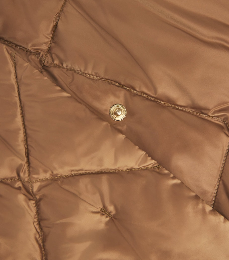 Beige Down Water-Repellent Quilted Gilet