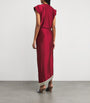 Paco Rabanne Red Tasselled Ring-Gathered Midi Dress