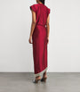 Paco Rabanne Red Tasselled Ring-Gathered Midi Dress