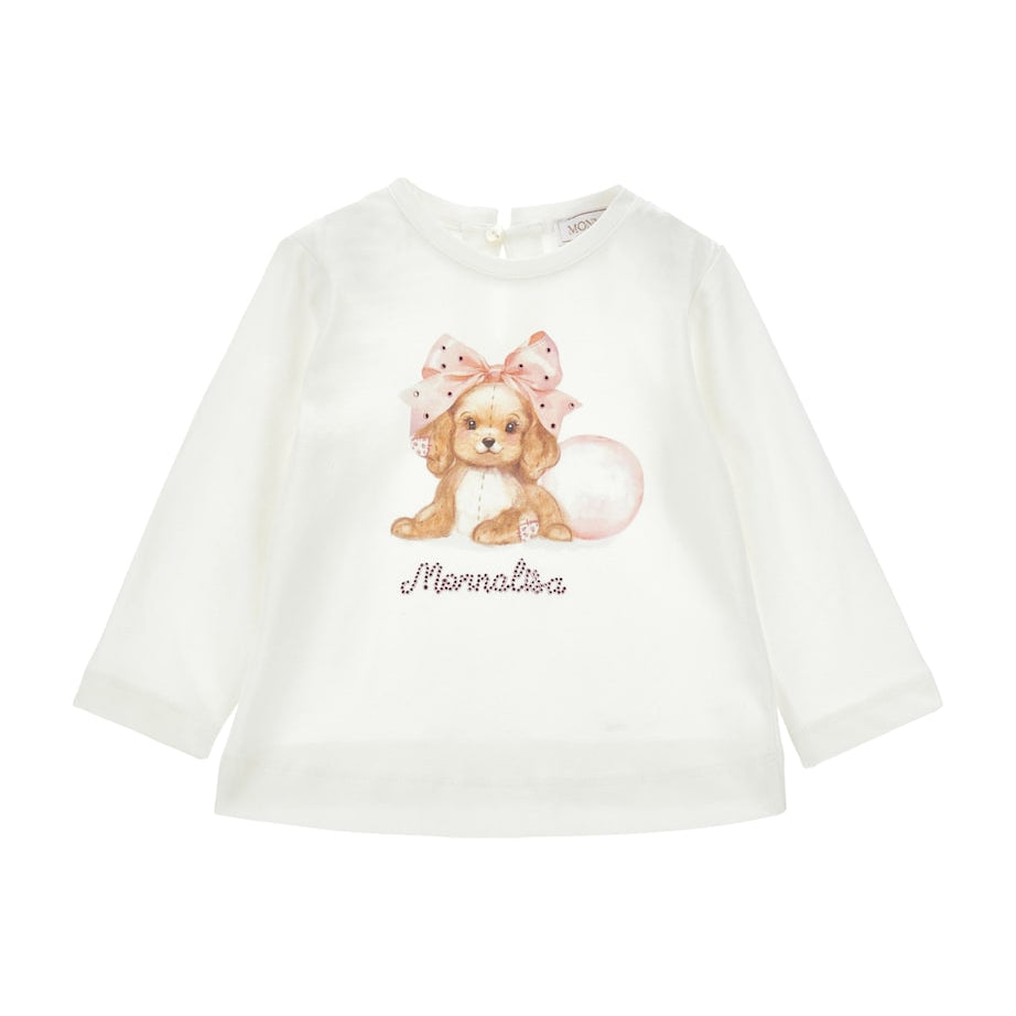 Monnalisa Cotton Puppy T-Shirt (6-36 Months)