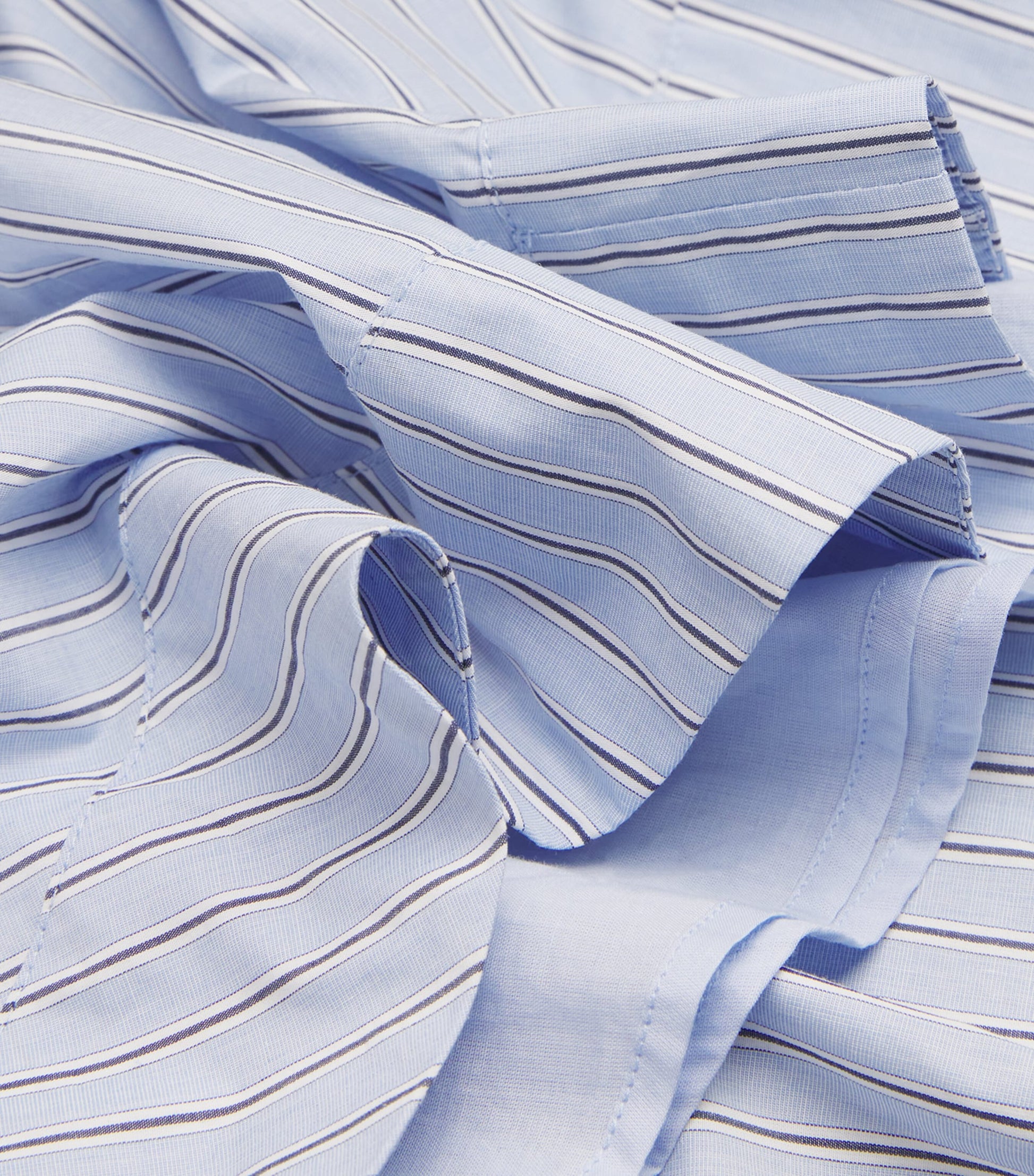 Blue Organic Cotton Stripe Mini Skirt