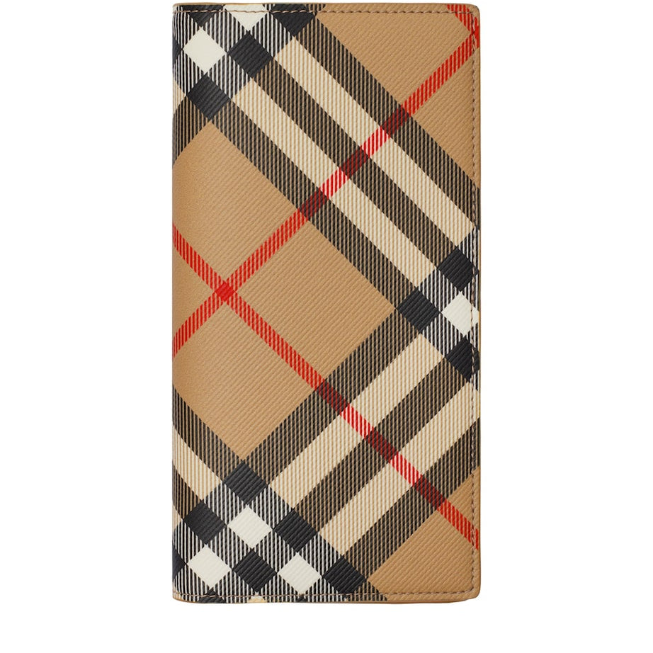 Beige Check Continental Wallet