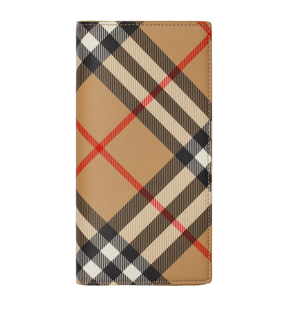 Beige Check Continental Wallet