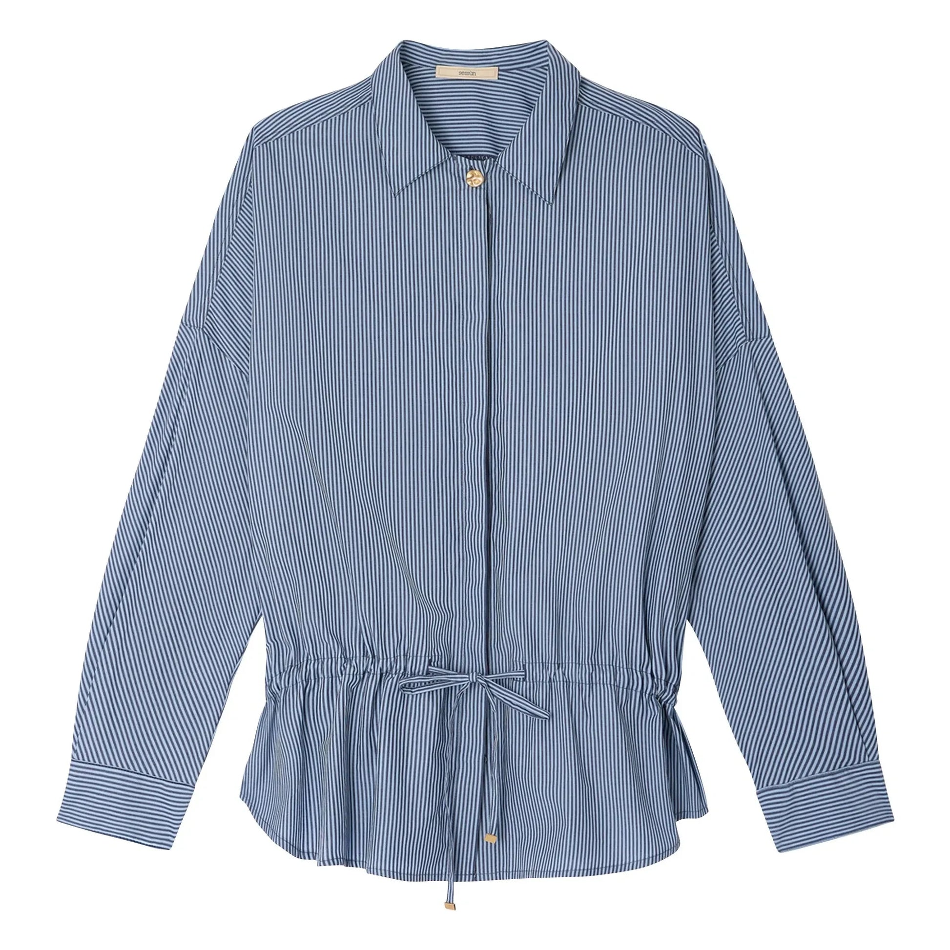 Sessùn - Santalin Cotton Stripes Blouse | Blue
