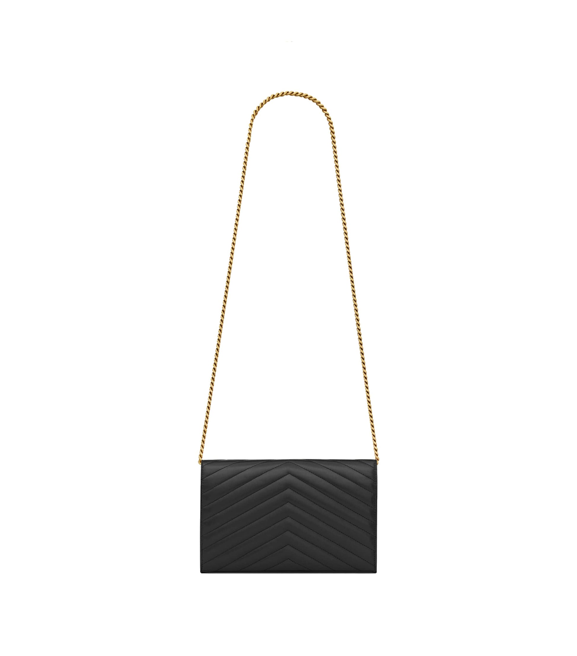 Black Monogram Matelassé Envelope Wallet Bag