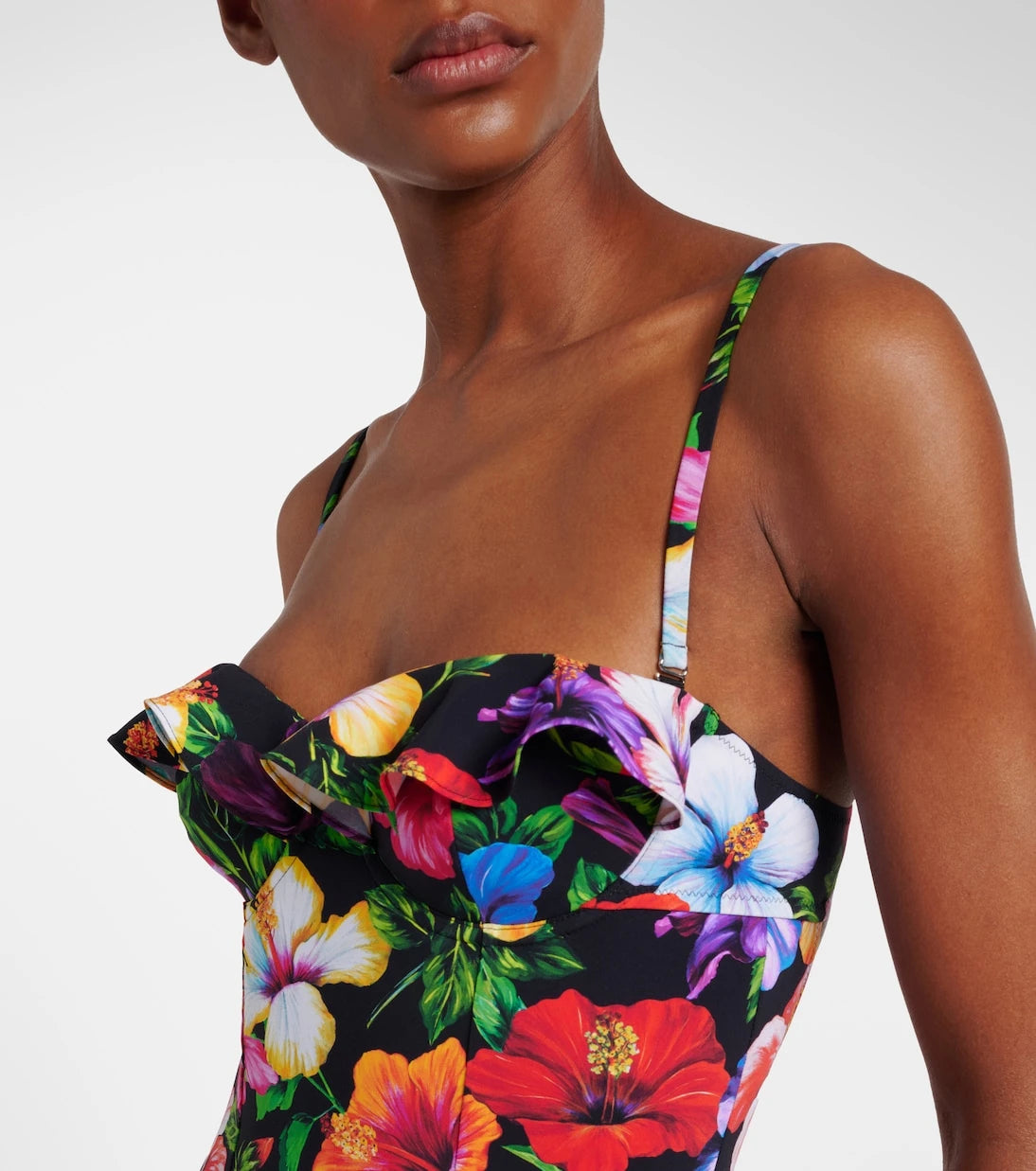Dolce&Gabbana - Floral ruffled swimsuit