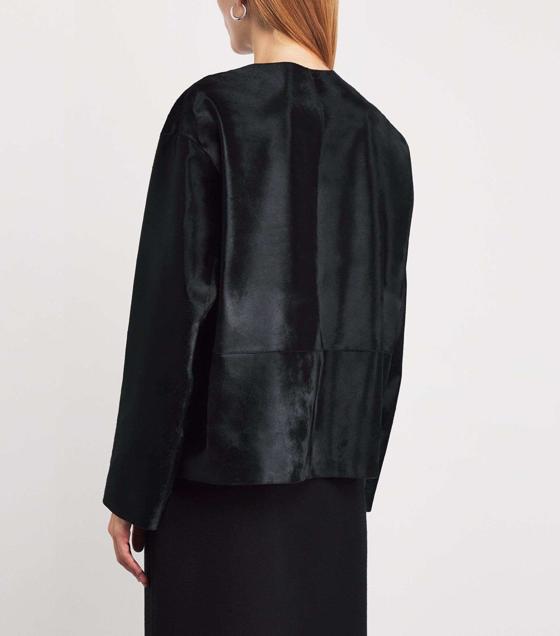 Lafayette 148 Black Cowhide Leather Jacket