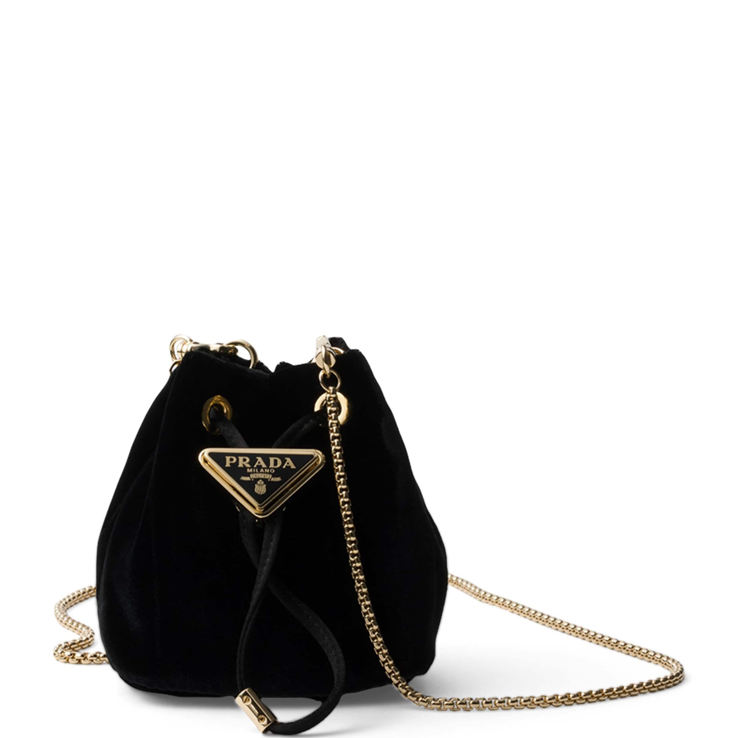 Prada Black Mini Velvet Triangle Pouch