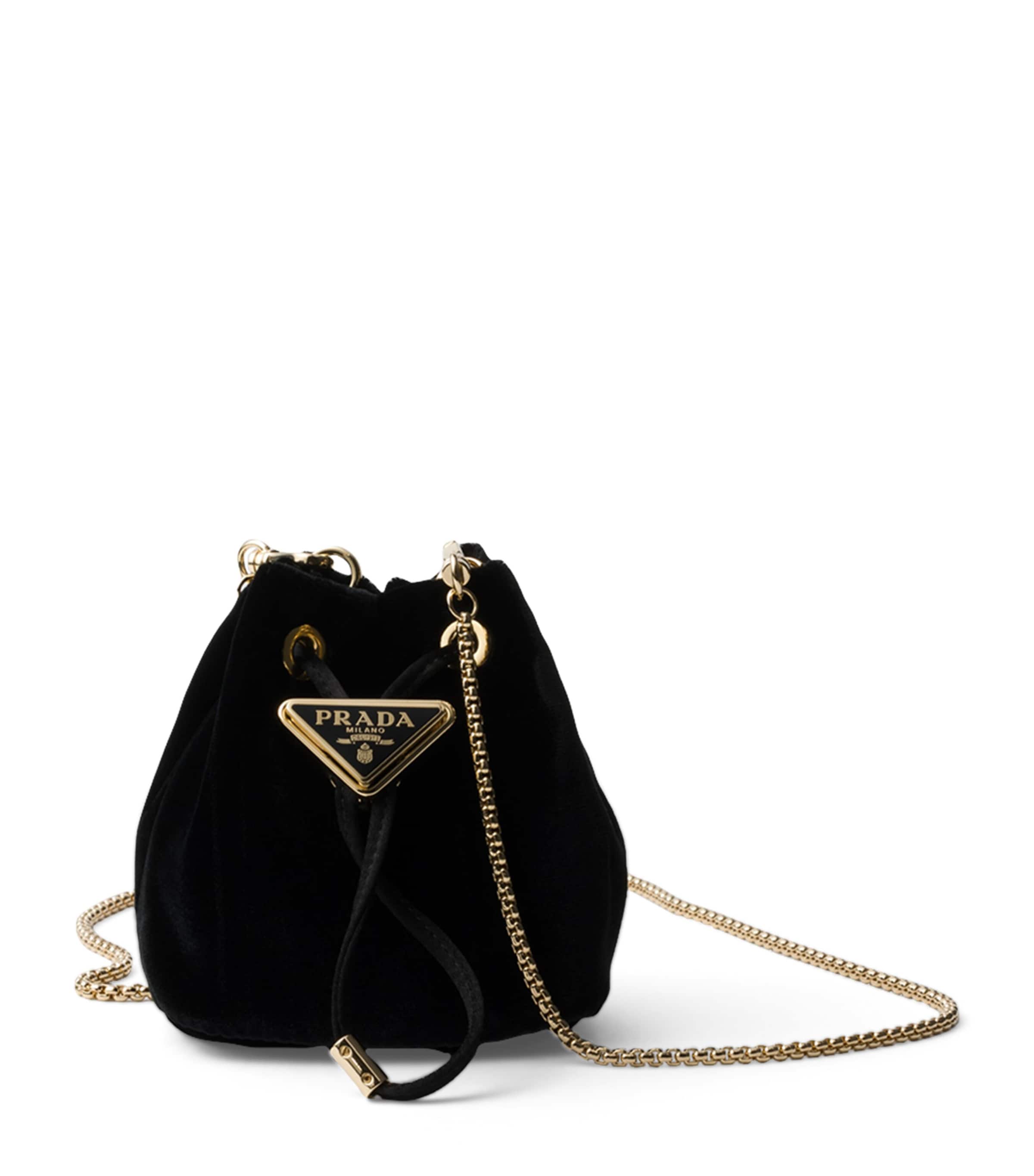 Prada Black Mini Velvet Triangle Pouch
