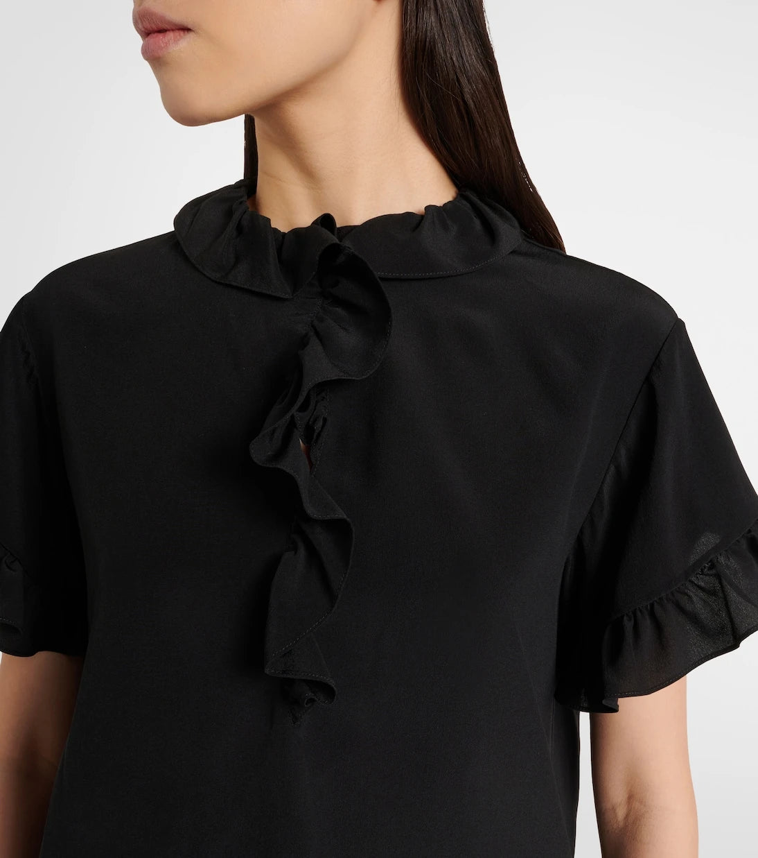 Chloé - Ruffled silk crêpe de chine top