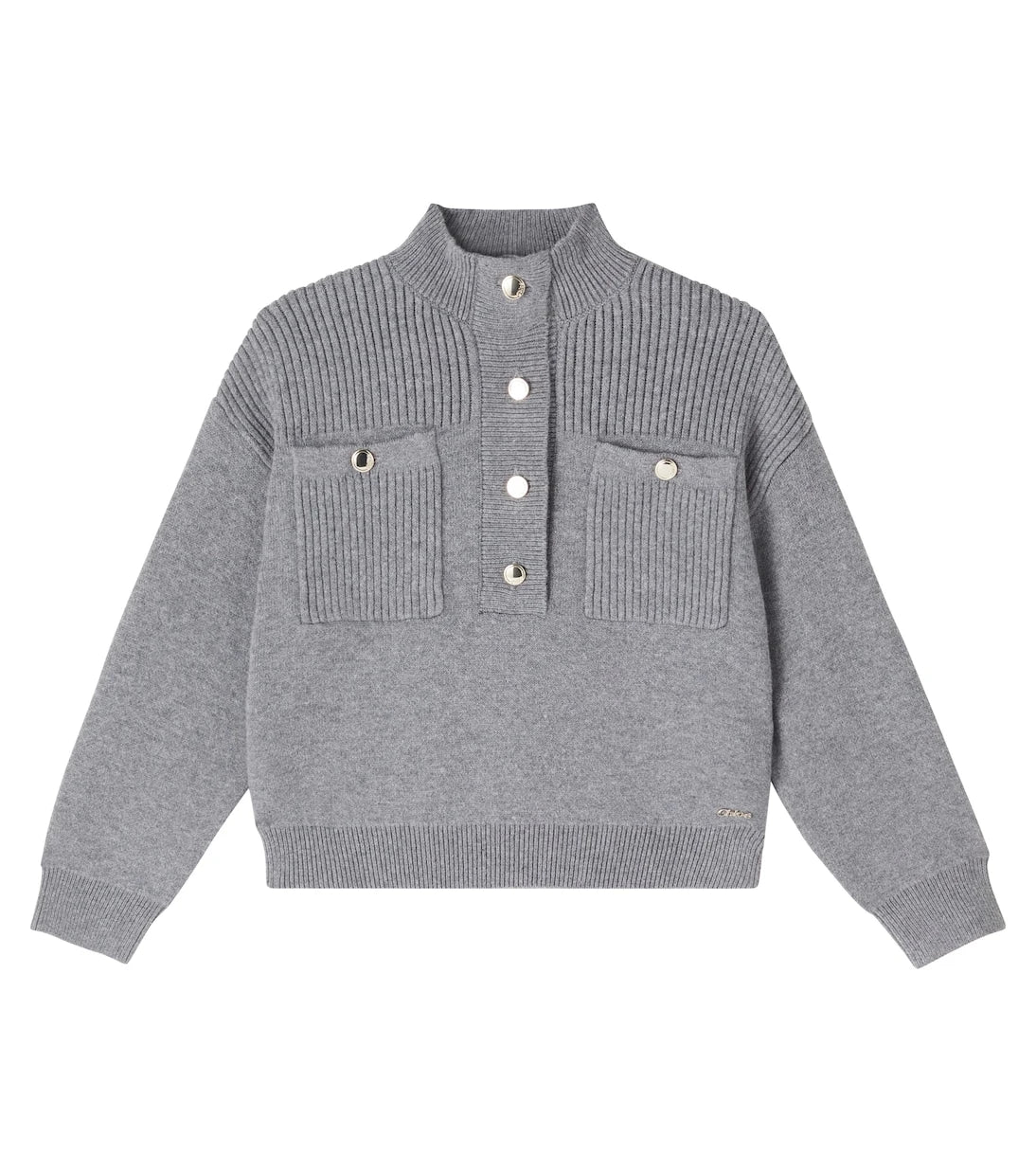 Chloé Kids - سترة من مزيج القطن والصوف