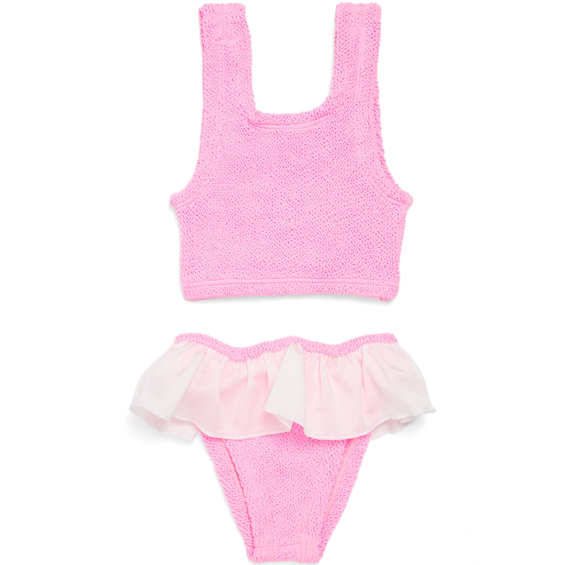 Hunza G Kids Frill-Detail Olive Bikini (7-12 Years)