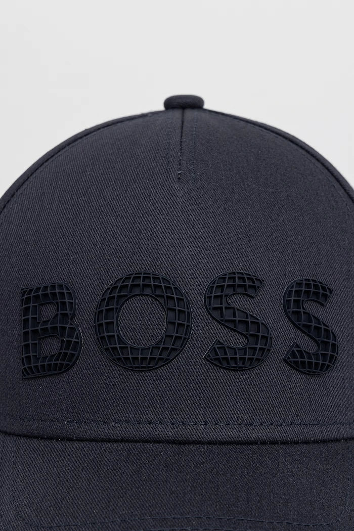 BOSS Green pamuklu erkek siperlikli şapka Golf