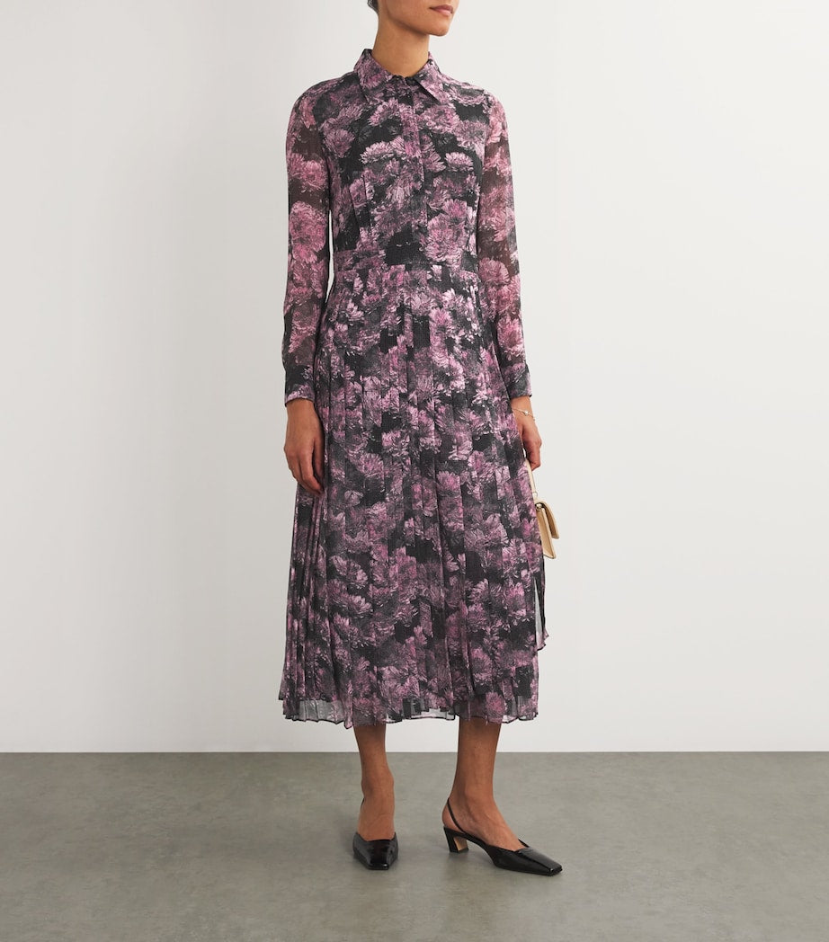 Tory Burch Pink Silk Printed Midi Dress