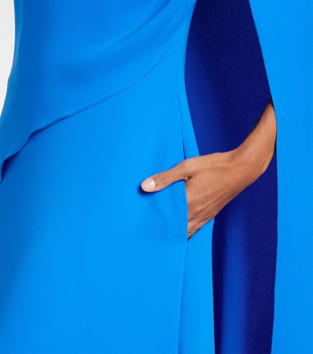 Oscar de la Renta - فستان من قماش الجورجيت الحريري المخلوط بتصميم درابيه