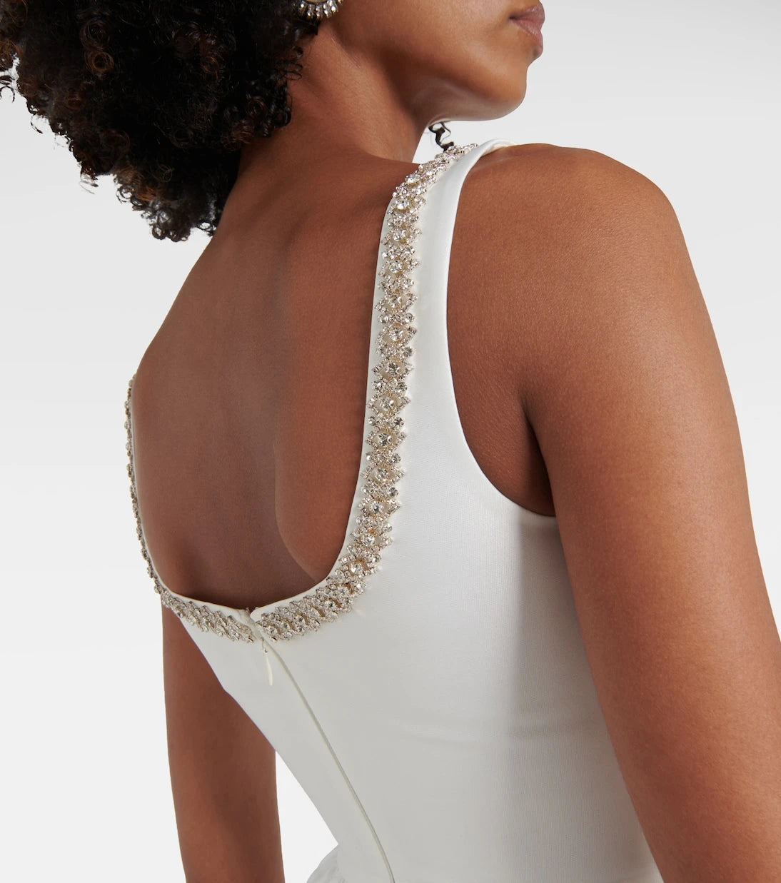 Self-Portrait - Crystal-embellished taffetta minidress