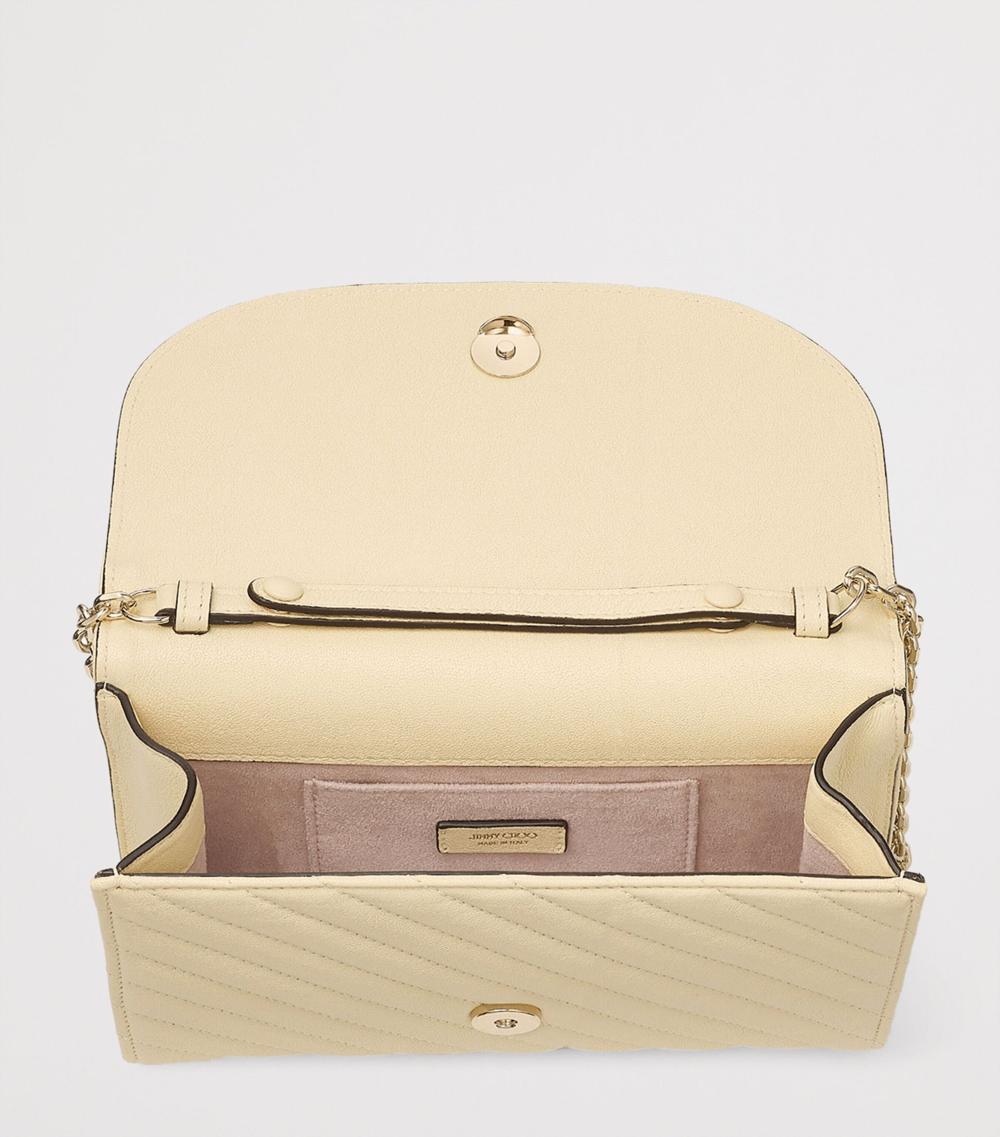 Jimmy Choo Beige Leather Curve Clutch Bag