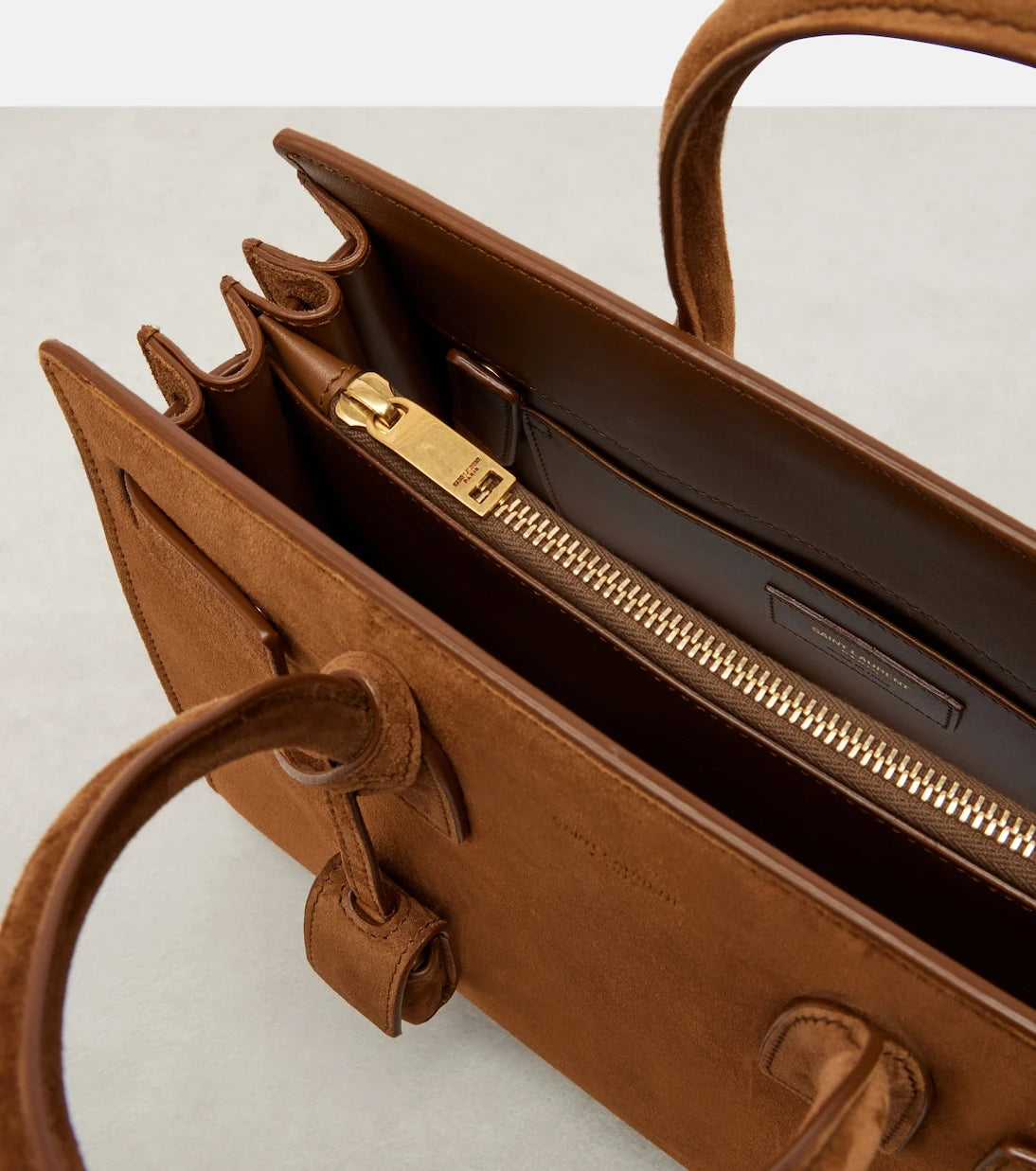 Saint Laurent - Sac De Jour Mini suede top-handle bag