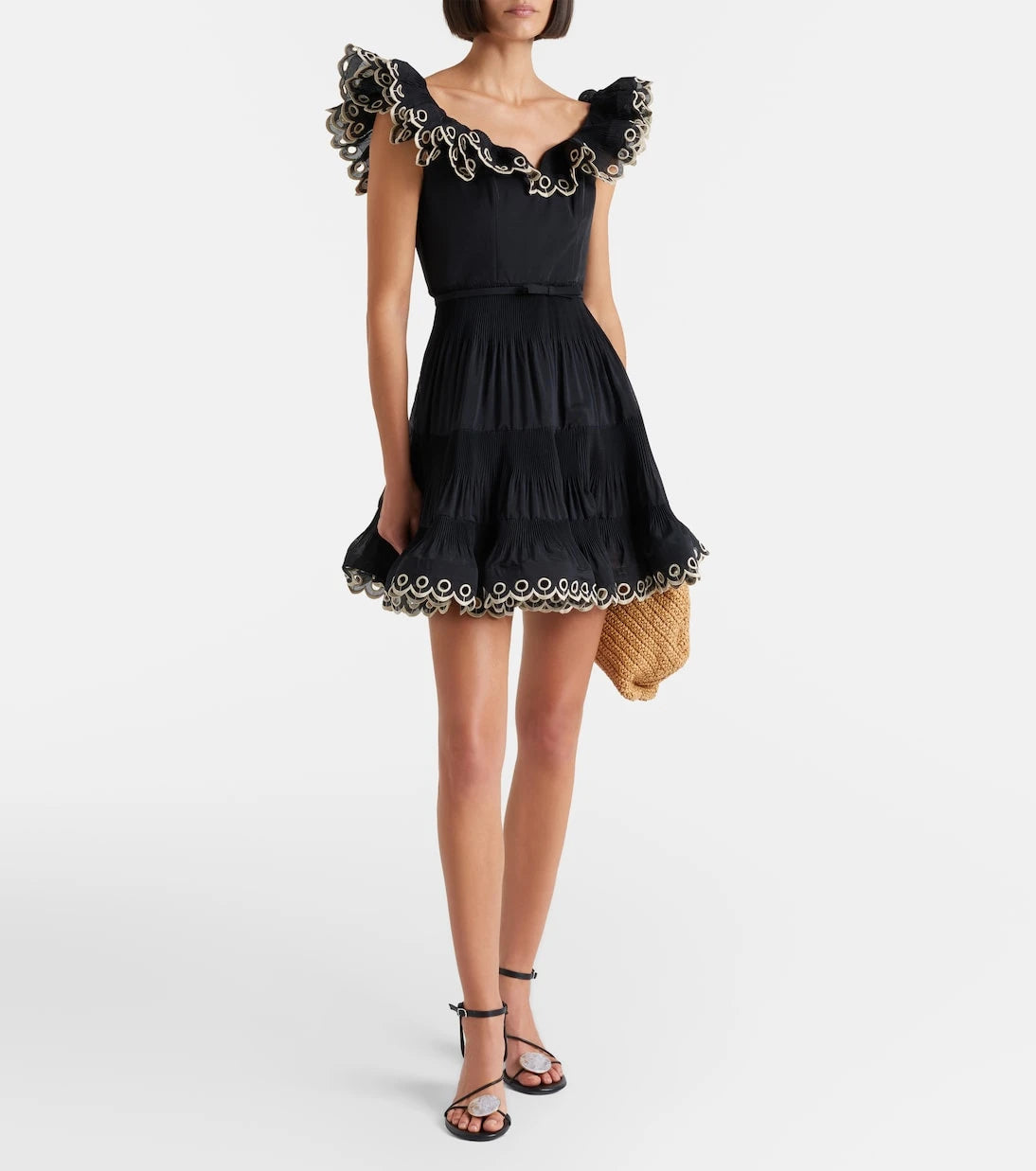 Zimmermann - Embroidered ruffled minidress