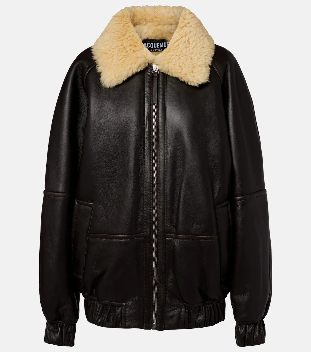 Jacquemus - Bombardier shearling-trimmed leather bomber jacket