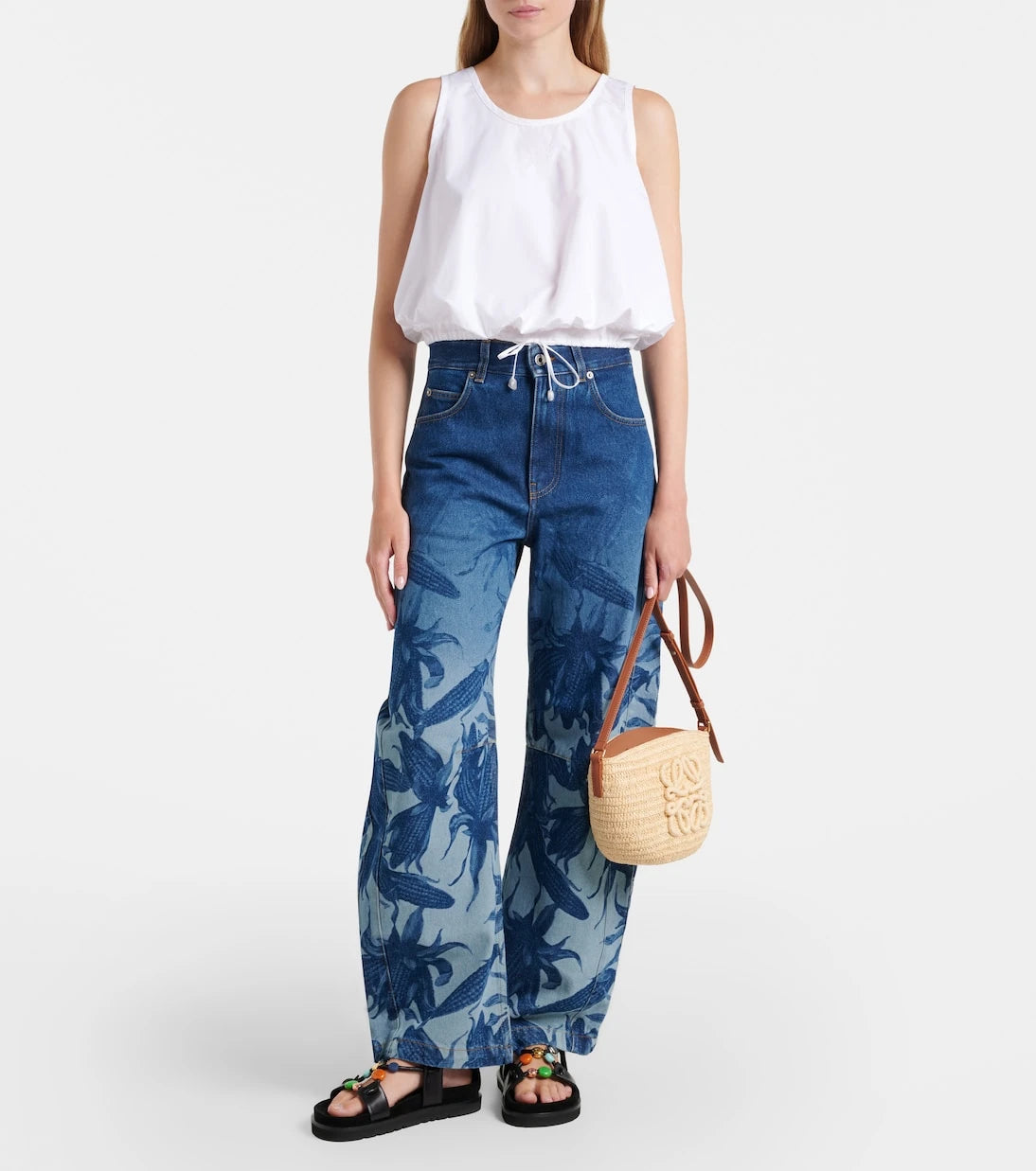 Loewe - Paula's Ibiza cotton poplin crop top