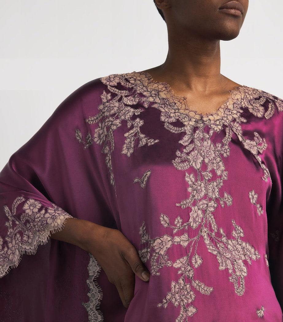 TORLOWEI Purple Silk Lace Tokoni Kaftan