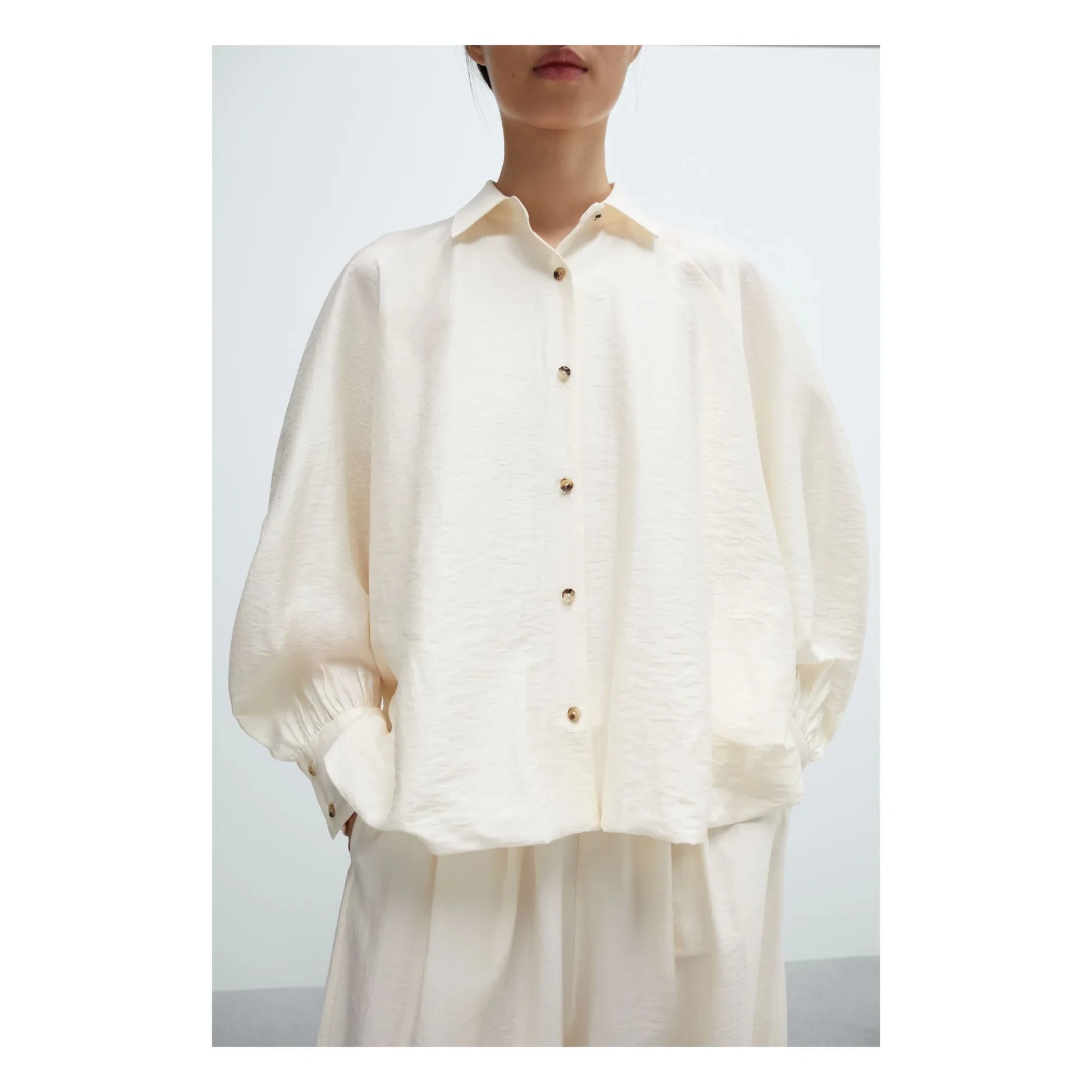 Cordera - Marfil Balloon Sleeve Blouse | Cream