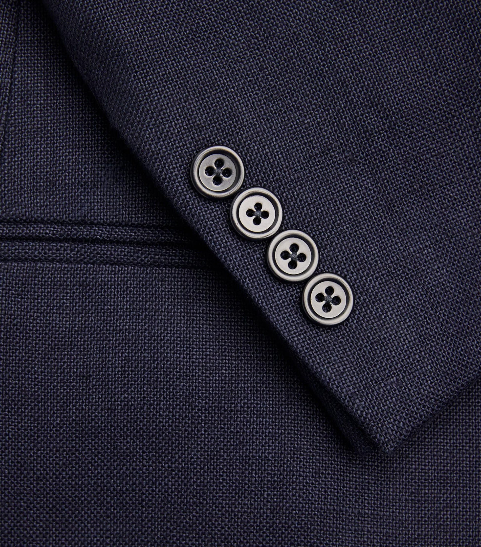 Navy Linen Tuxedo Jacket