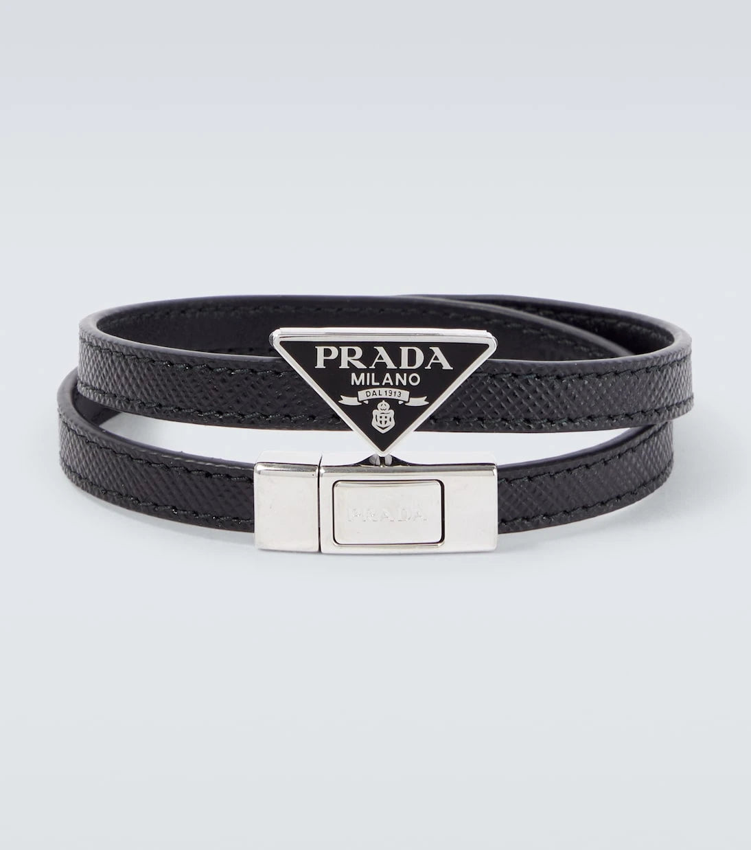 Prada - Logo Saffiano leather bracelet