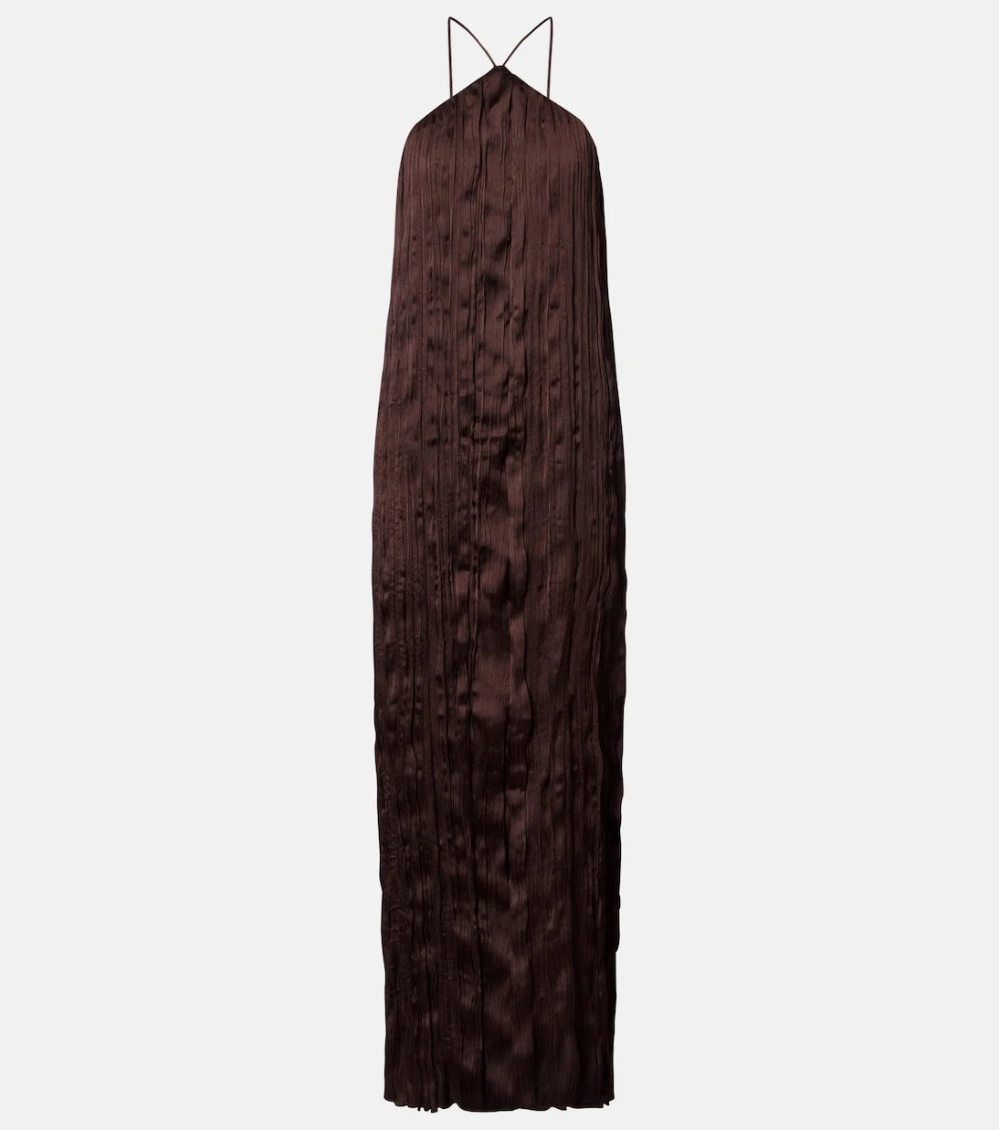 Staud - Akari plissé halterneck maxi dress