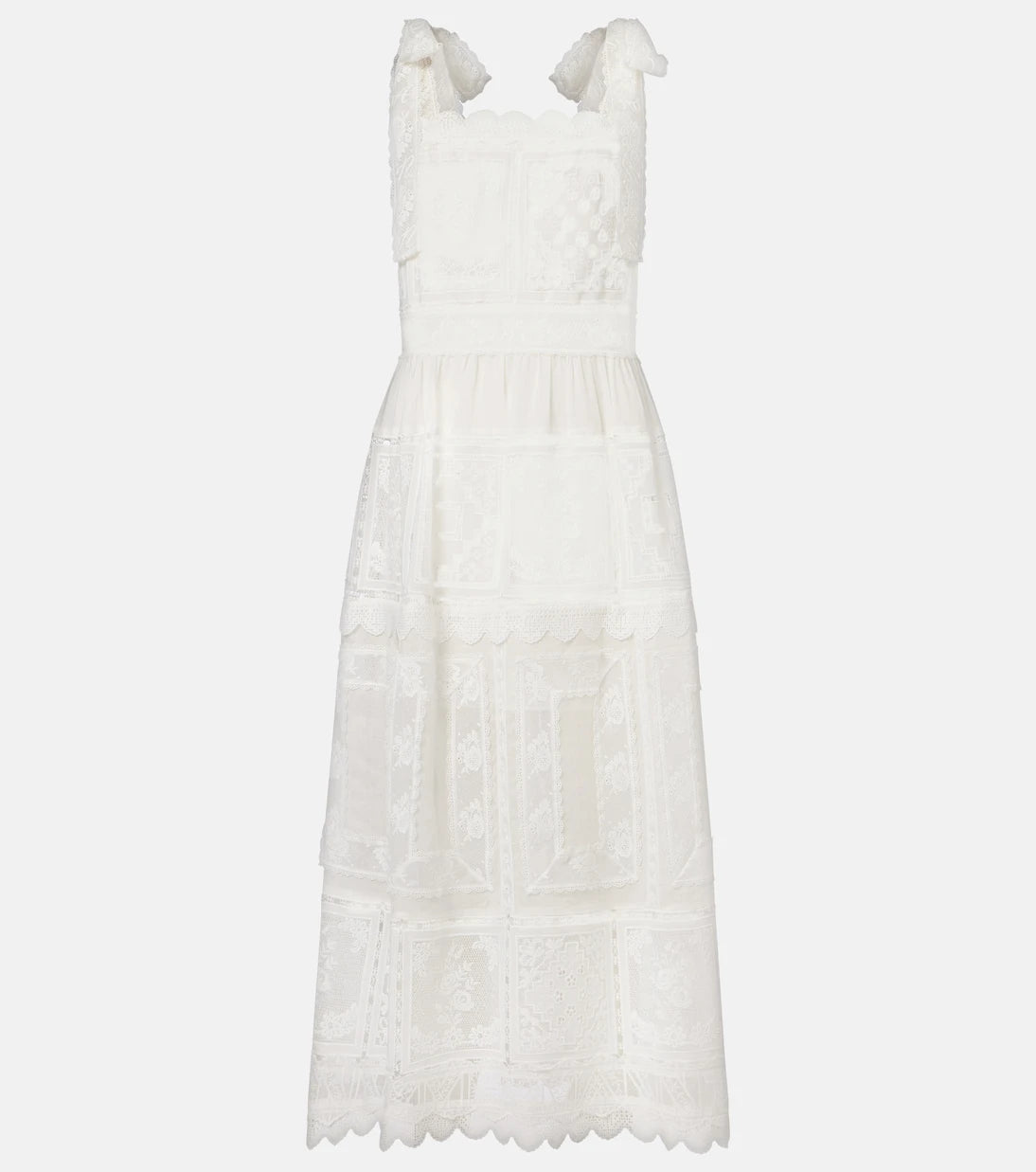 Zimmermann - Aster lace-trimmed midi dress