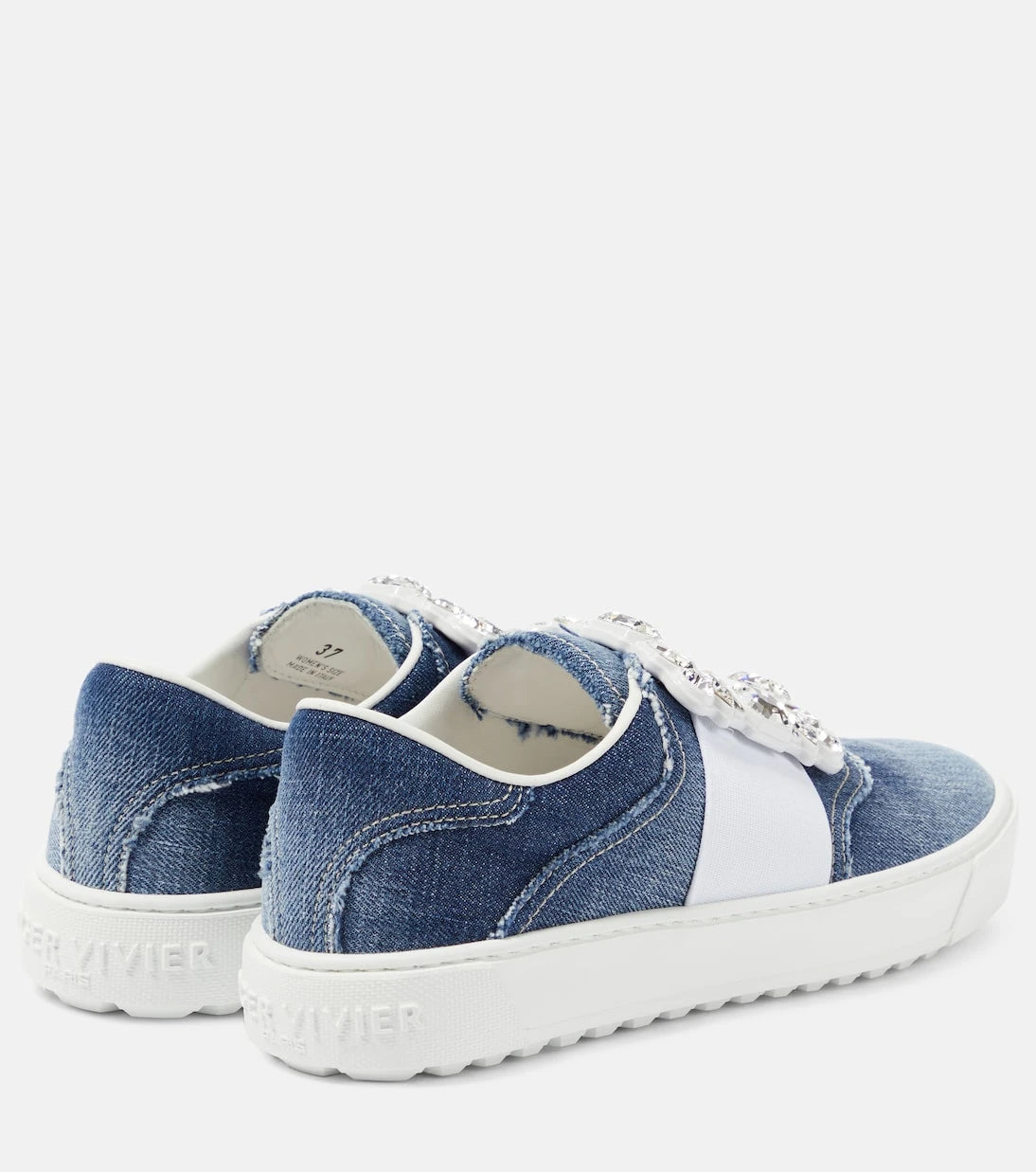 Roger Vivier - Very Vivier fringed denim sneakers