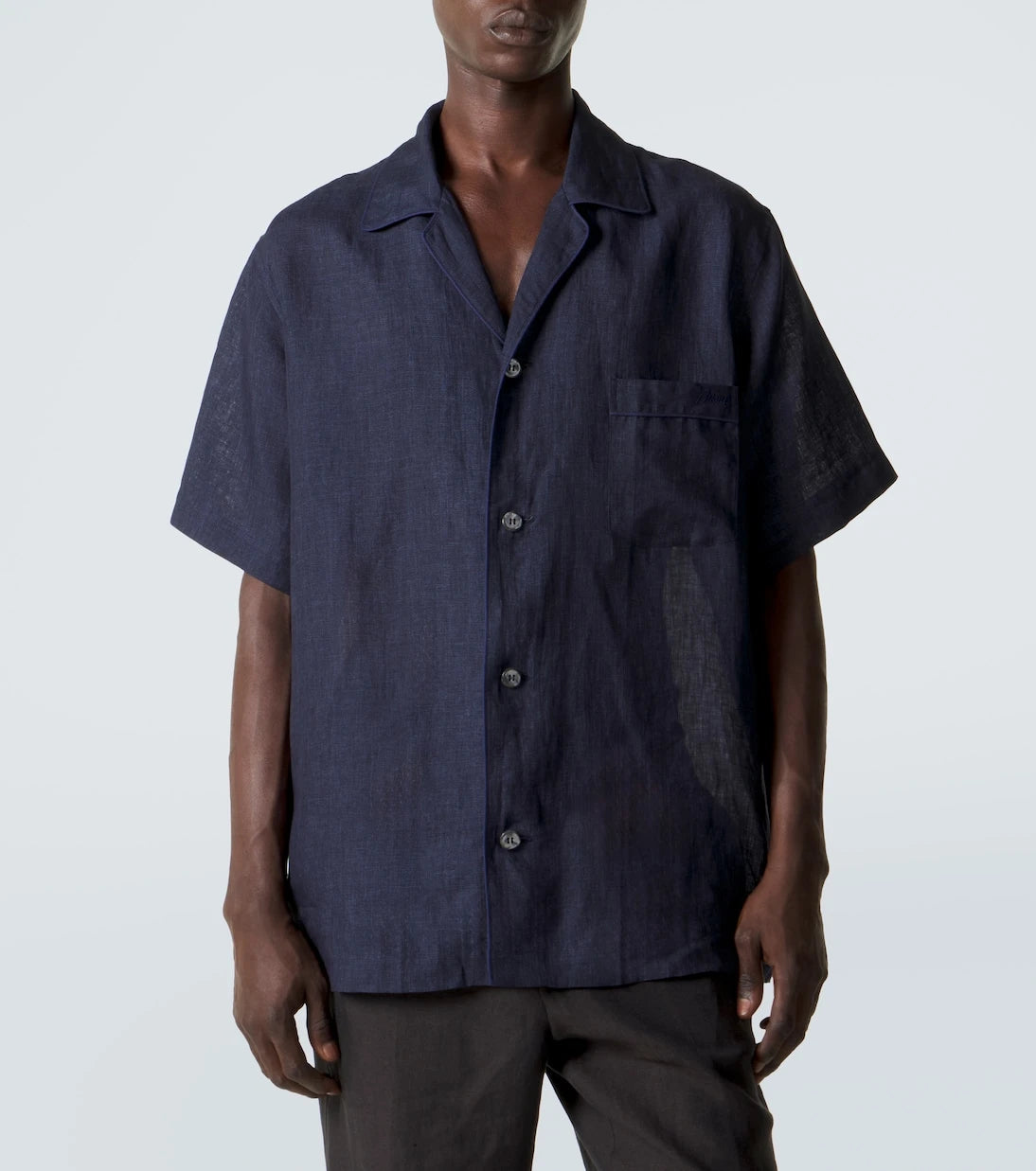 Brioni - Linen bowling shirt