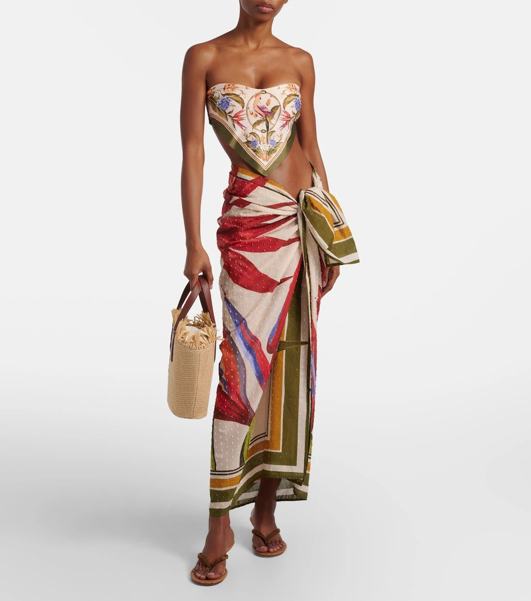 Farm Rio - Strilitzia floral cotton beach cover-up