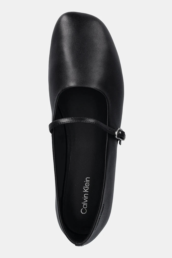 Calvin Klein OBLIQUE BALLERINA MJ LTH HDW Deri Balerin Ayakkabı