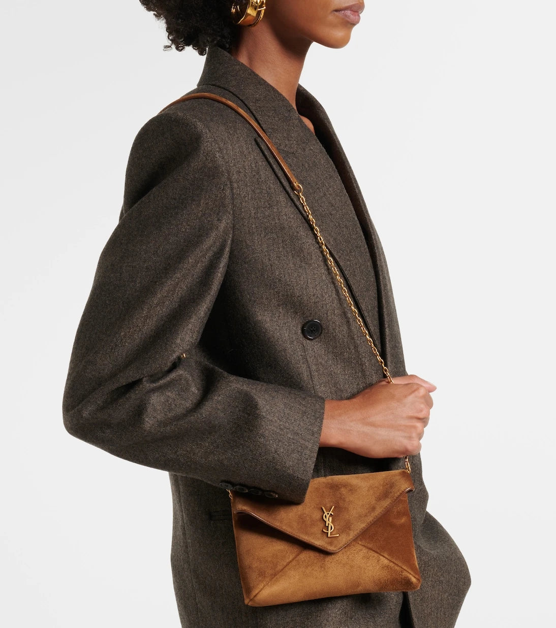 Saint Laurent - Cassandre Small suede pouch