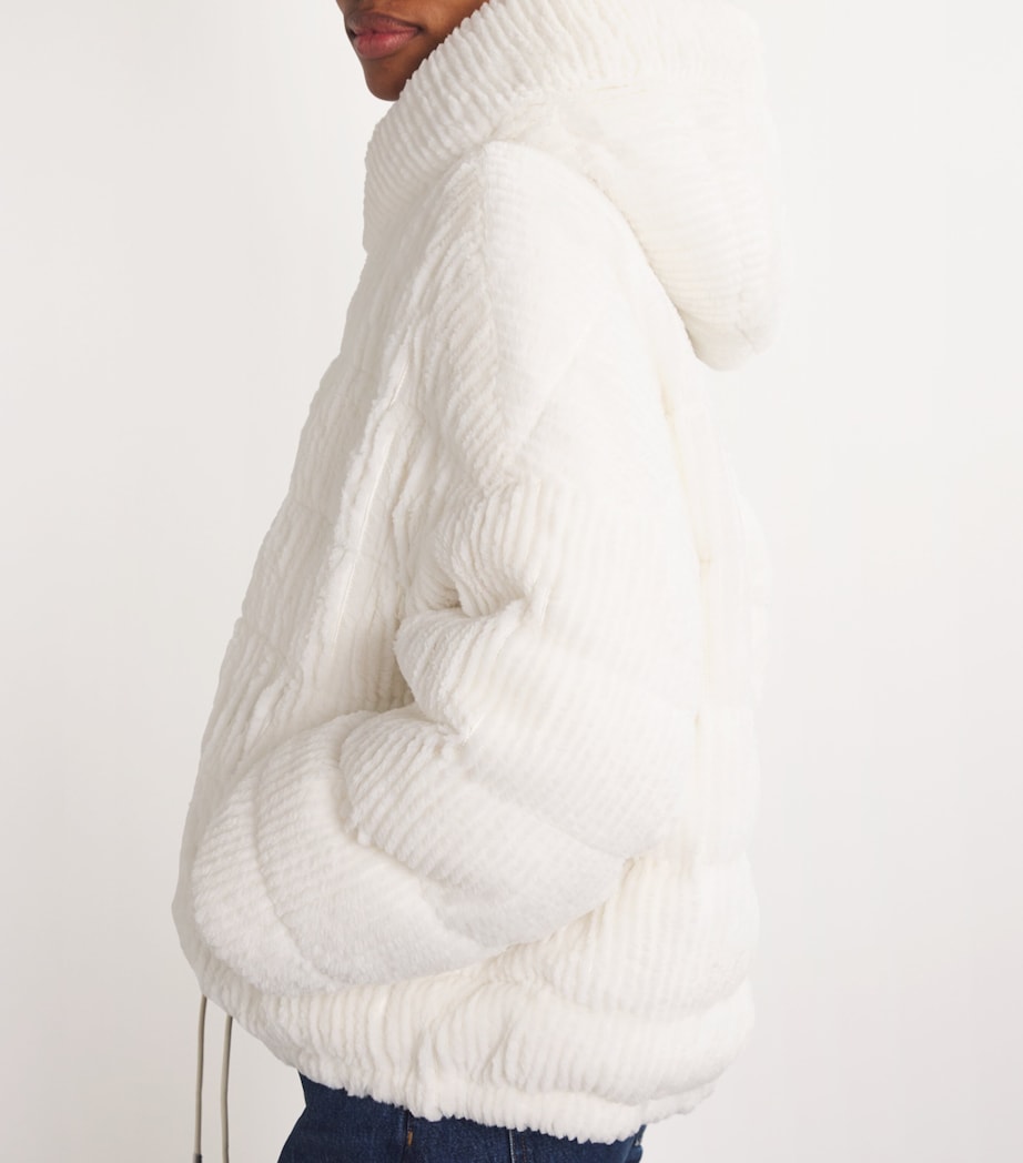 White Reversible Ribbed Lambswool Jacket