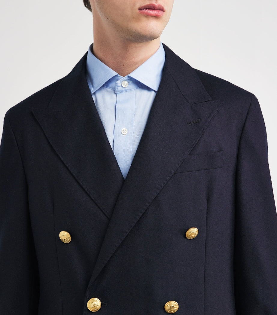 Wool Double-Breasted Blazer Navy