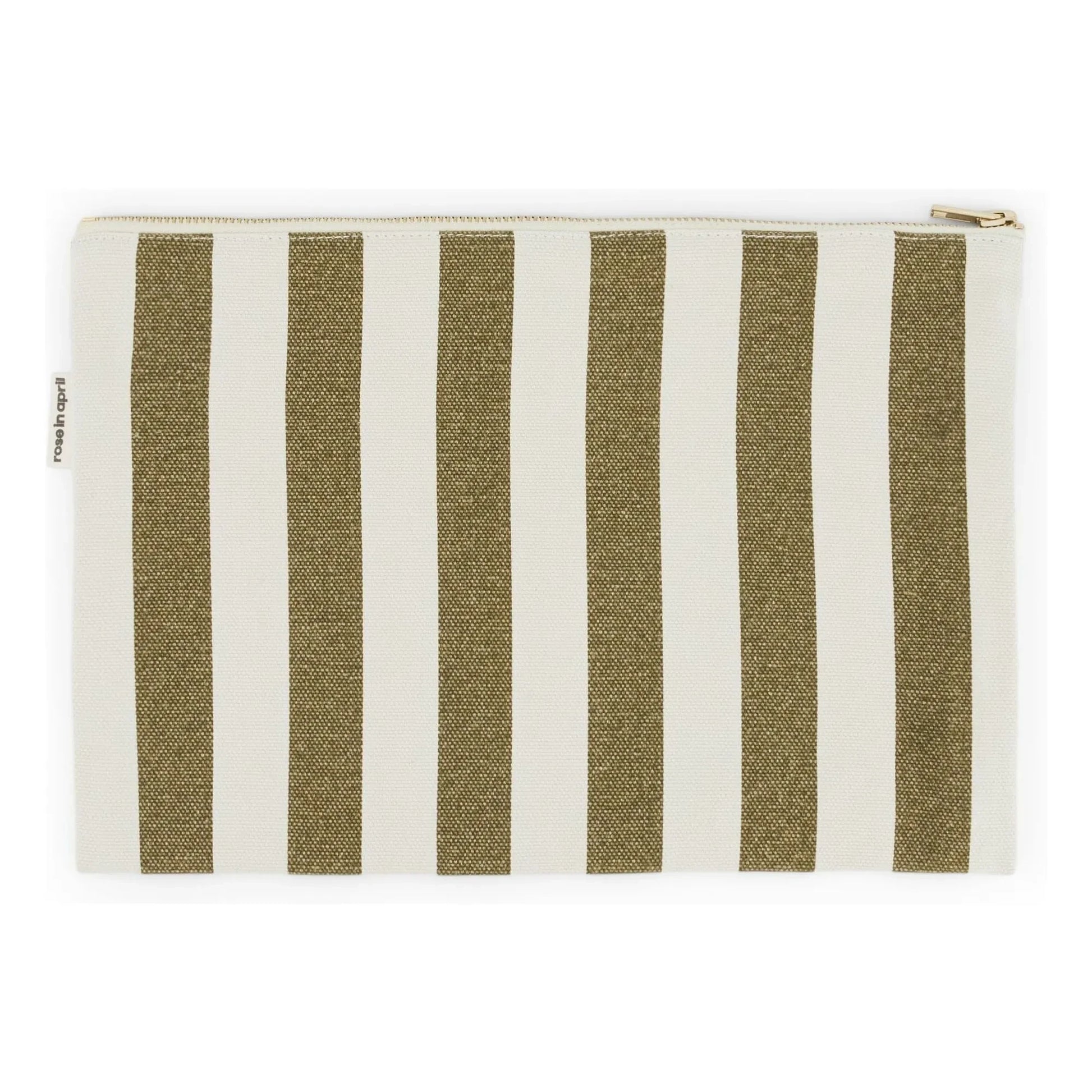 Rose in April - Lili striped clutch bag | Olive